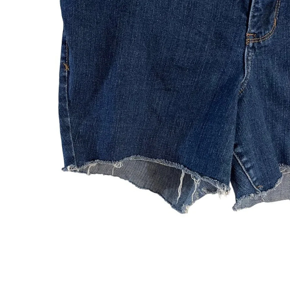 Lane Bryant Cutoff Shorts Plus Size 16 Dark Wash Frayed Hem Stretch Blue Denim - Picture 4 of 7